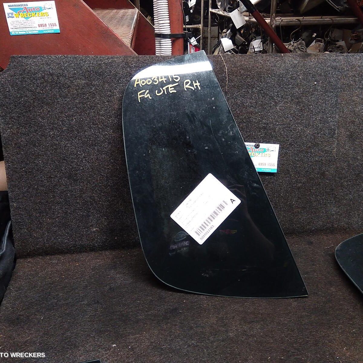 2009 FORD FALCON Right Rear Side Glass