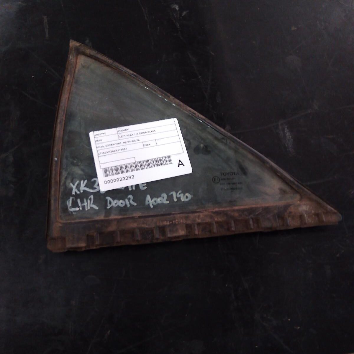 2004 TOYOTA CAMRY Left Rear 1/4 Door Glass