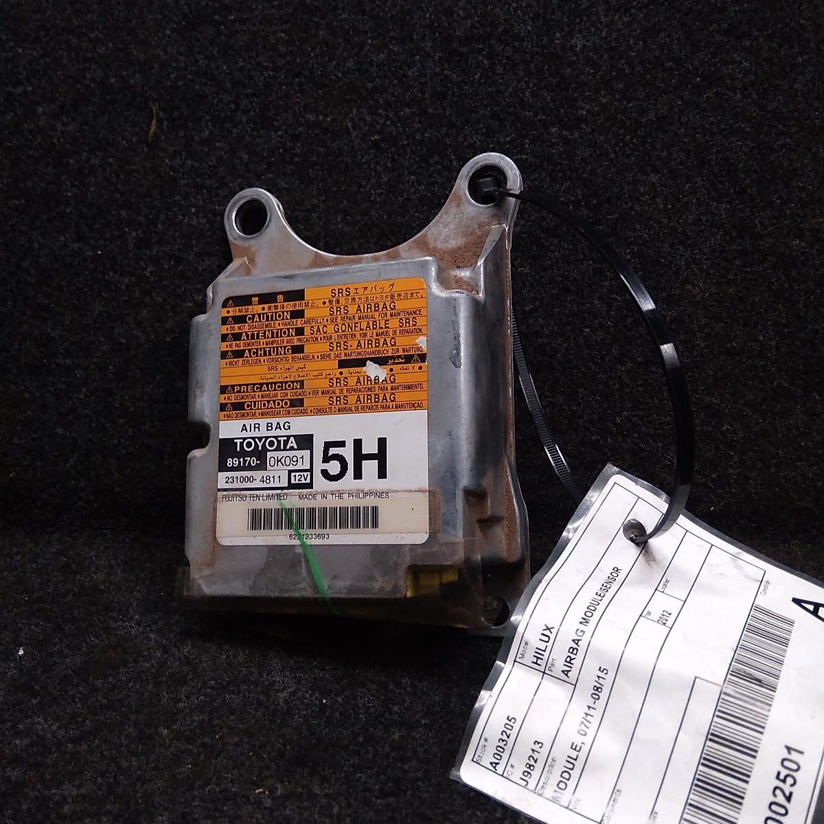 2012 TOYOTA HILUX AIRBAG MODULE/SENSOR