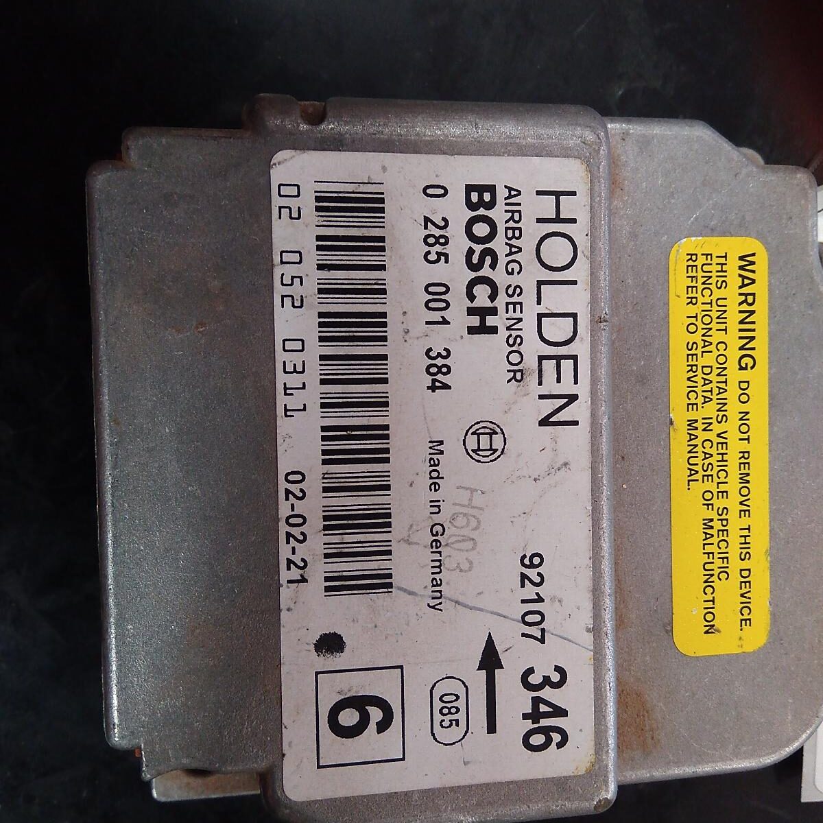 2002 HOLDEN COMMODORE AIRBAG MODULE/SENSOR