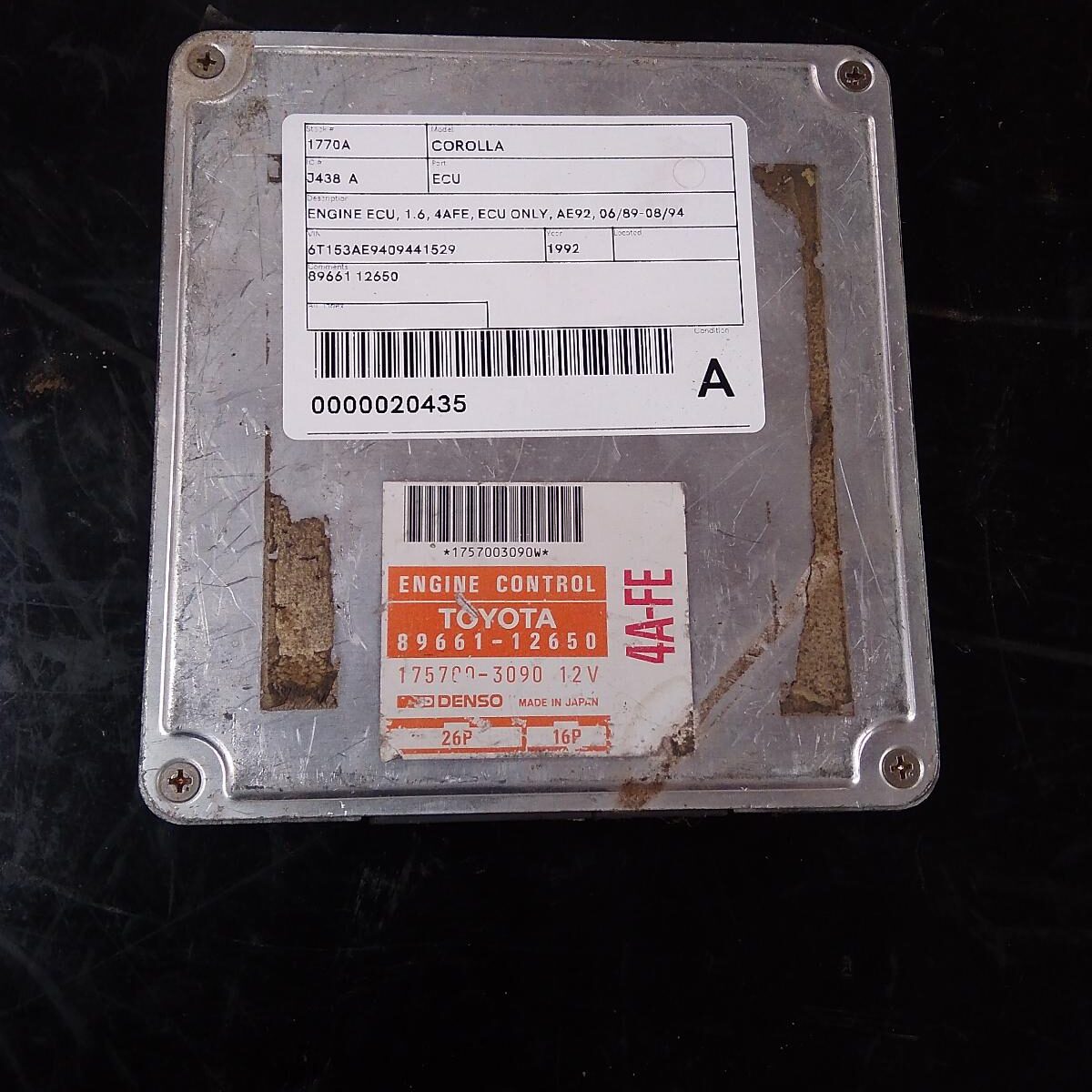 1992 TOYOTA COROLLA ECU