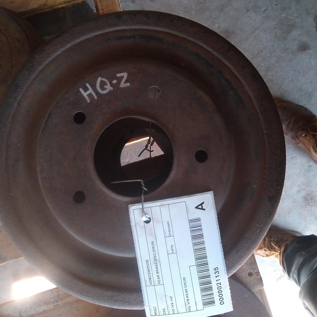 1976 HOLDEN KINGSWOOD REAR BRAKE DISC/DRUM