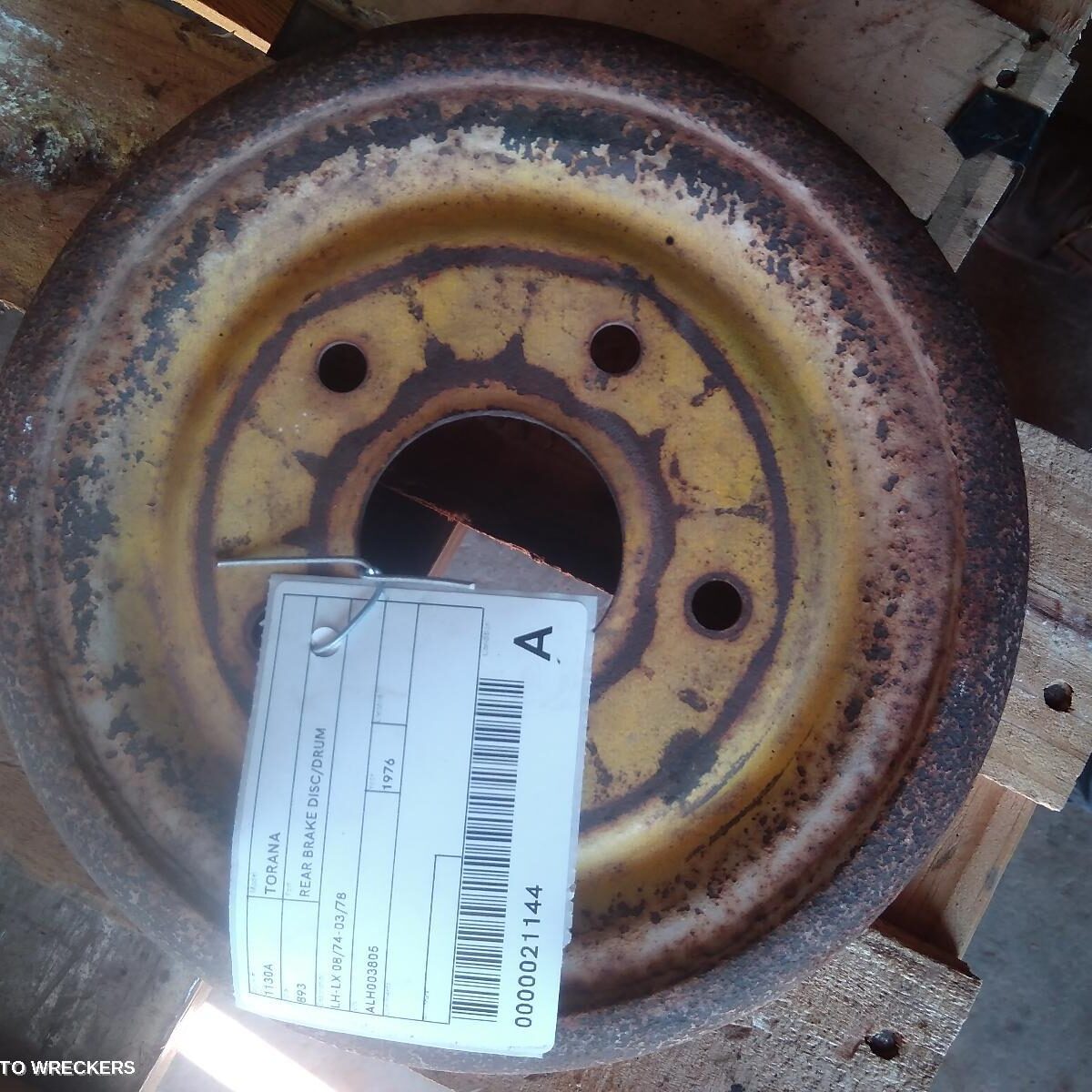 1976 HOLDEN TORANA Rear Brake Disc/Drum