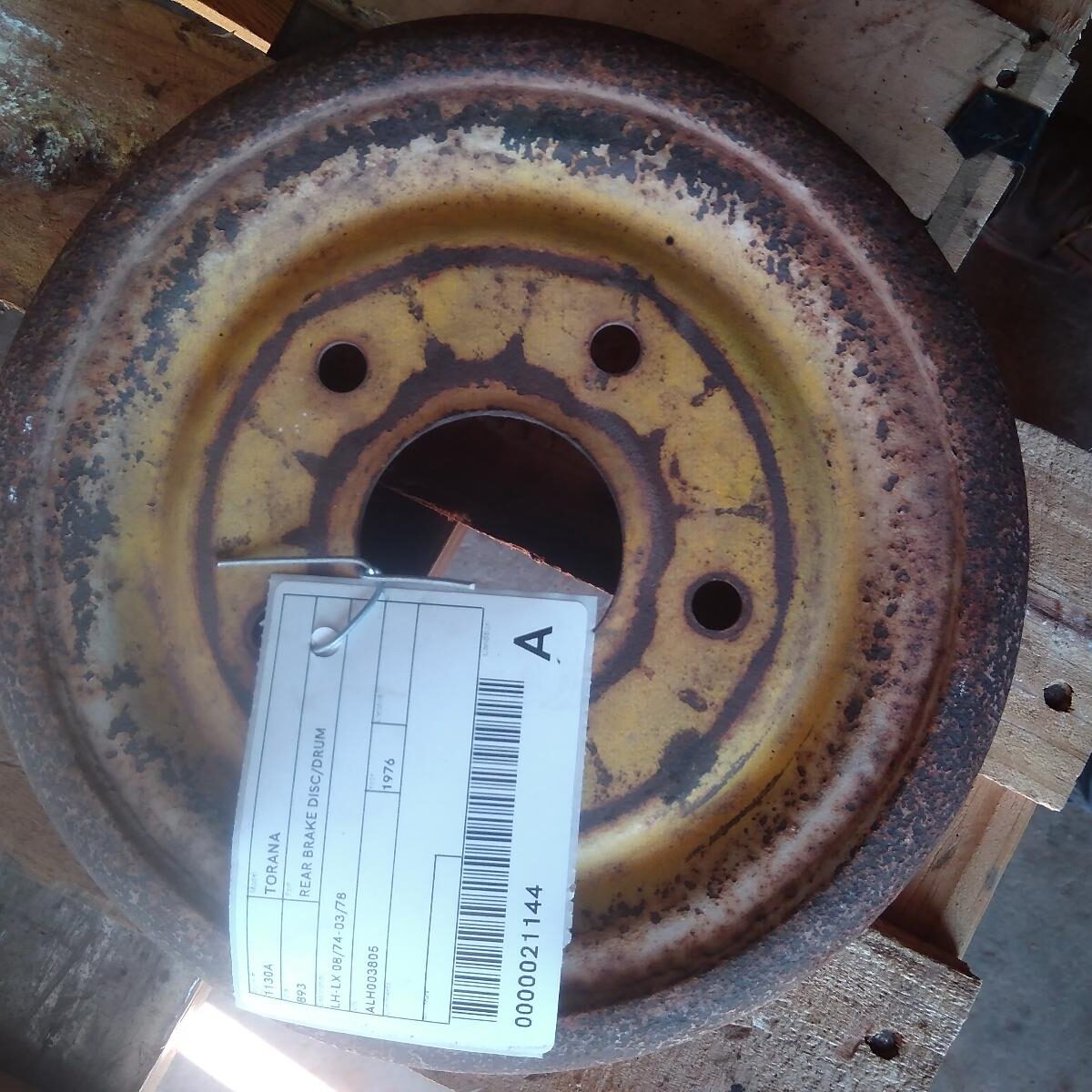 1976 HOLDEN TORANA REAR BRAKE DISC/DRUM