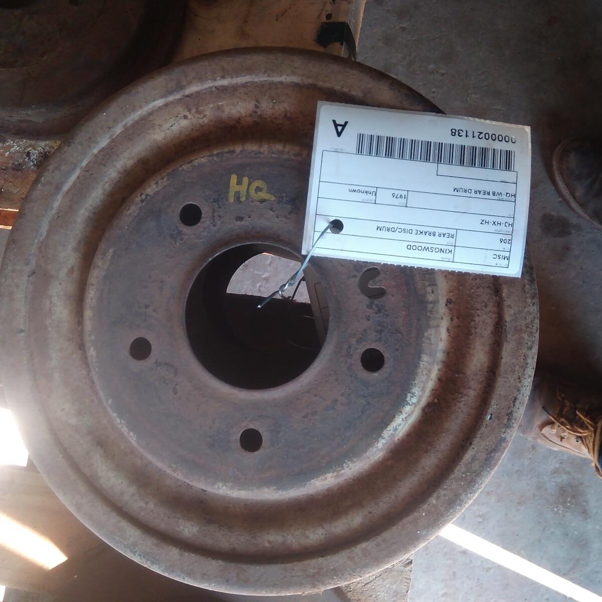 1976 HOLDEN KINGSWOOD REAR BRAKE DISC/DRUM