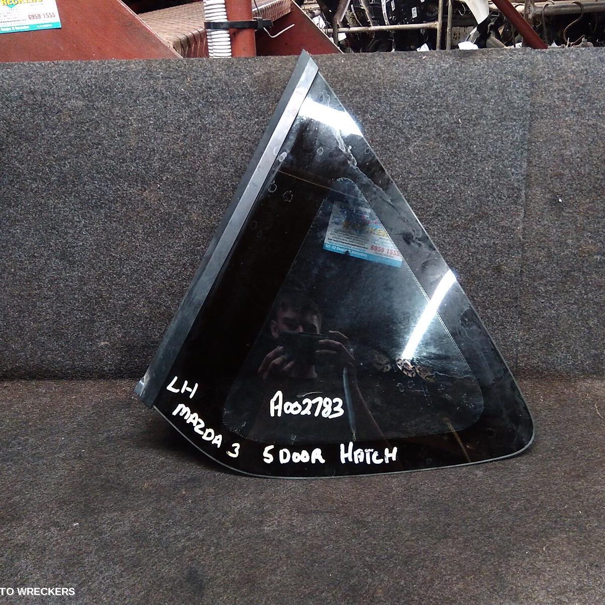 2007 MAZDA 3 Left Rear Side Glass