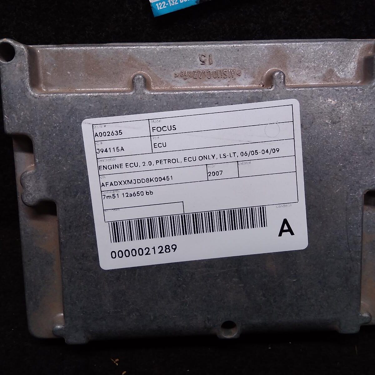2007 FORD FOCUS ECU
