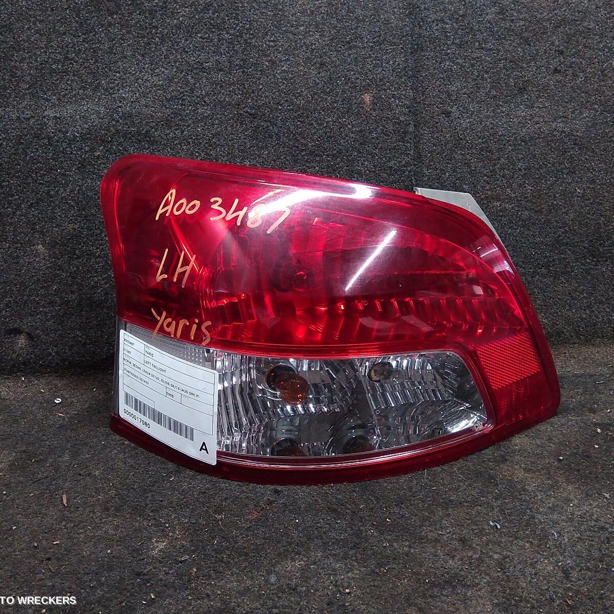 2008 TOYOTA YARIS Left Taillight