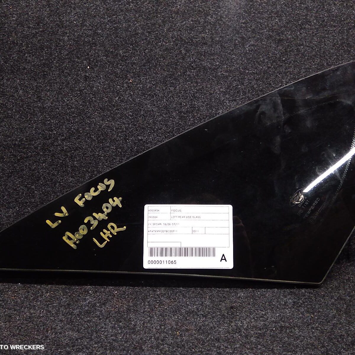 2011 FORD FOCUS Left Rear Side Glass