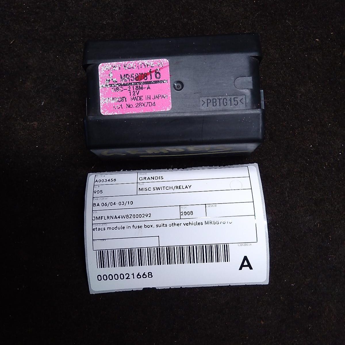 2008 MITSUBISHI GRANDIS Misc Switch/Relay