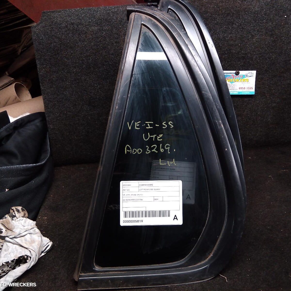 2009 HOLDEN COMMODORE Left Rear Side Glass