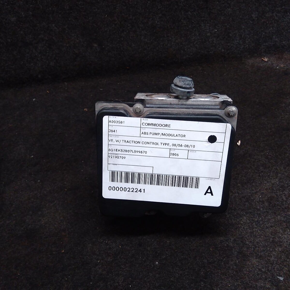 2006 HOLDEN COMMODORE ABS PUMP/MODULATOR
